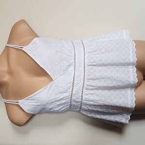 cute eyelet white top